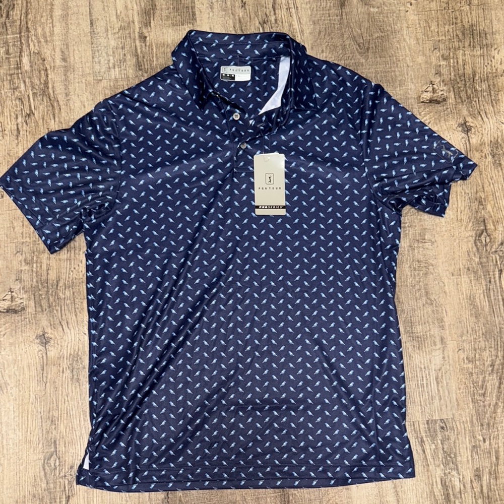 Men's PGA tour sun protection Navy Polo Shirt